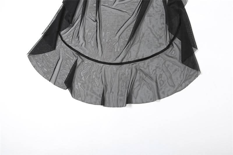 Ruched ruffle mesh mini skirt | Festival Outfits Women