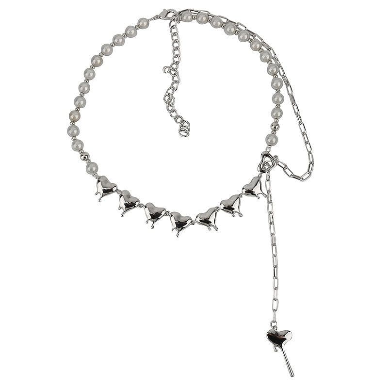 Layered heart beaded choker necklace | Festival Outfits Women