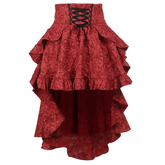 Lace up corset ruffle textured zip-up mini skirt | Festival Outfits Women