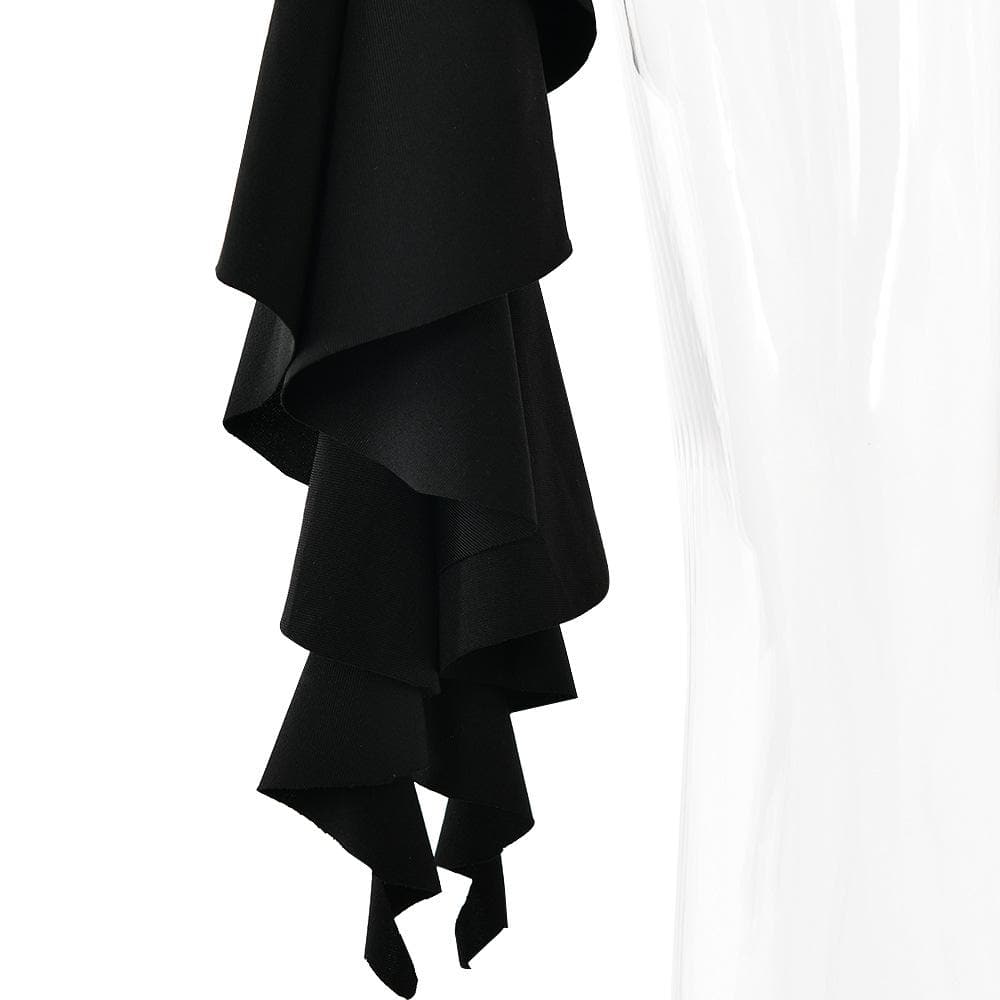 Halter ruched flower applique ruffle mini dress | Festival Outfits Women