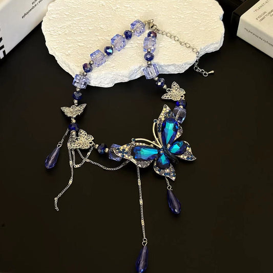 Butterfly beaded pendant choker necklace | Festival Outfits Women