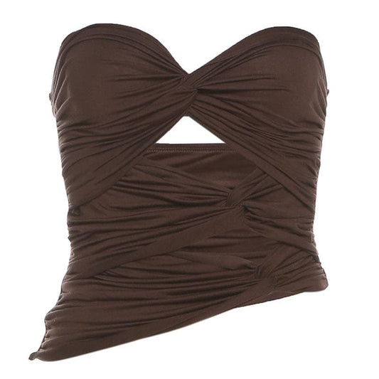 Sweetheart neck hollow out tube cut out top | Festival Outfits Women