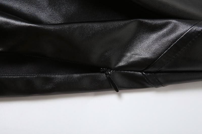 PU leather patchwork irregular midi skirt Cargo Mini Skirt | Festival Outfits Women