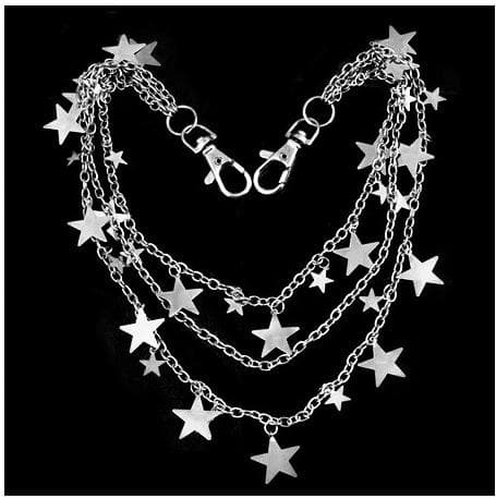 Metal chain star pendant belt accessory | Festival Outfits Women