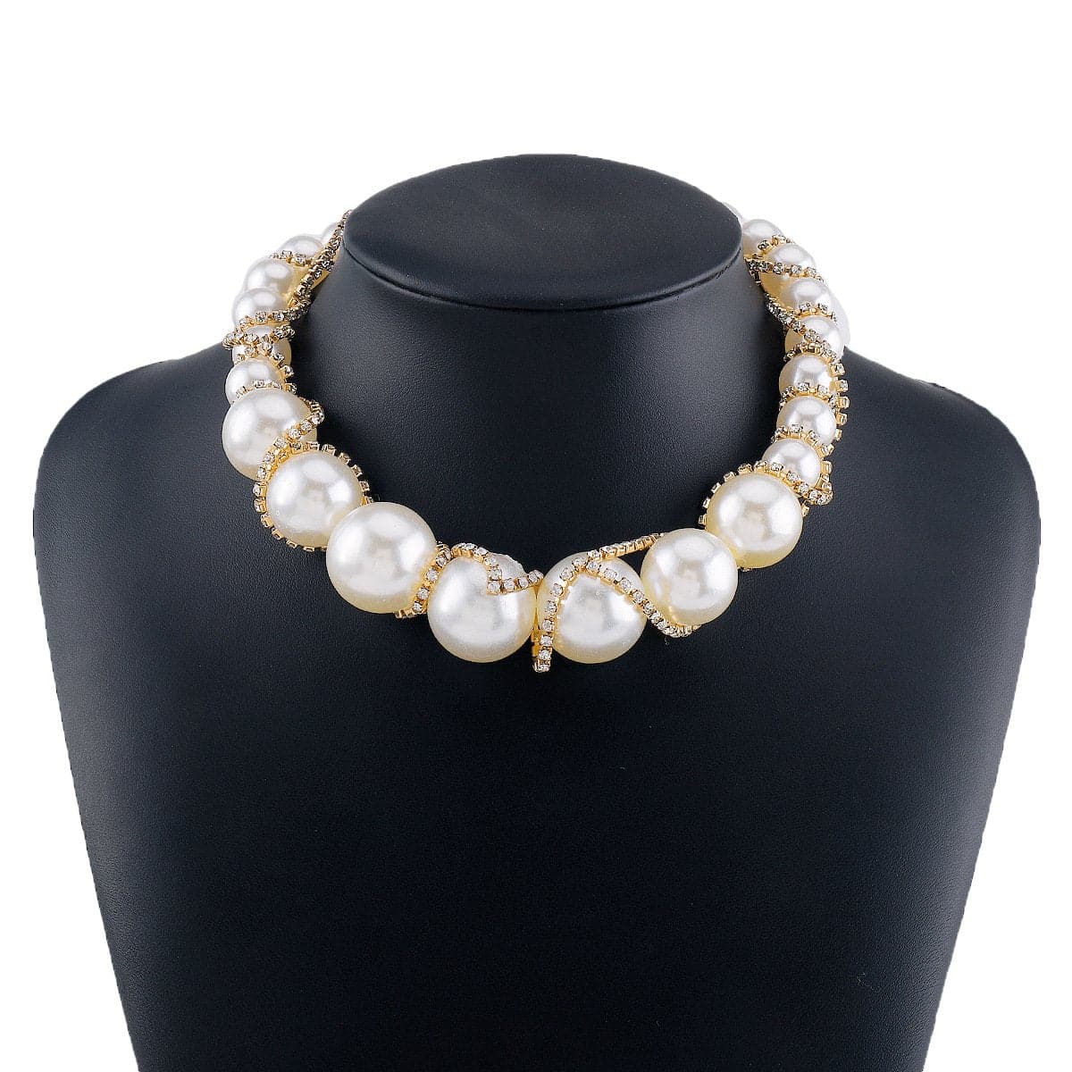 Faux pearl rhinestone beaded choker necklace | Festival Outfits Women