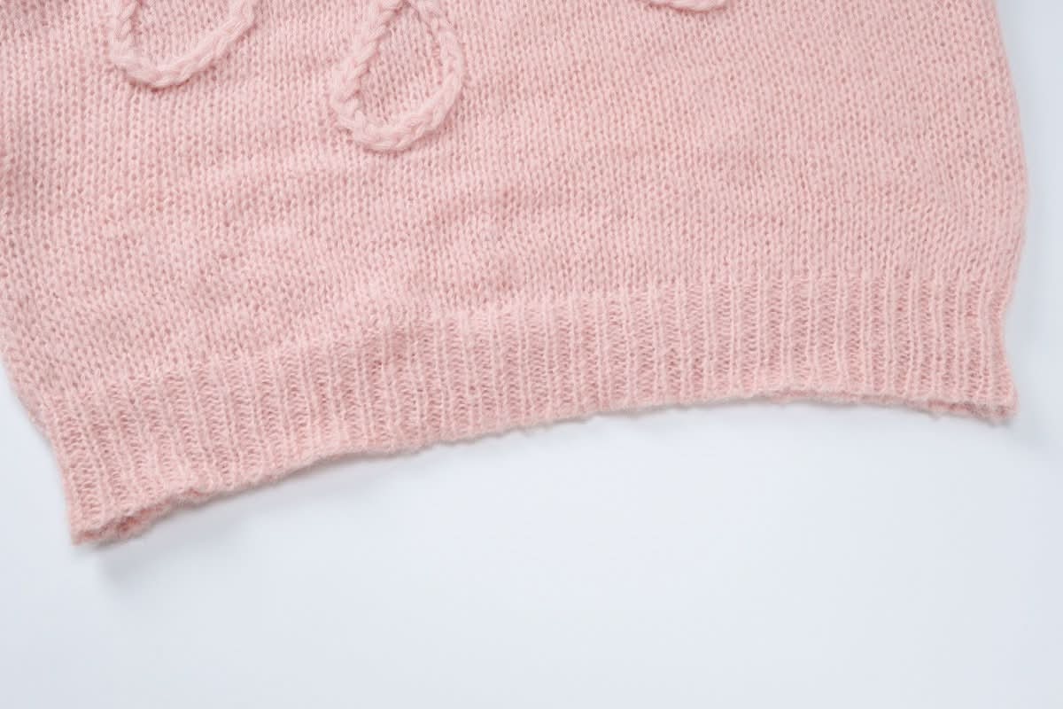 Crewneck long sleeve knitted abstract pattern top | Festival Outfits Women