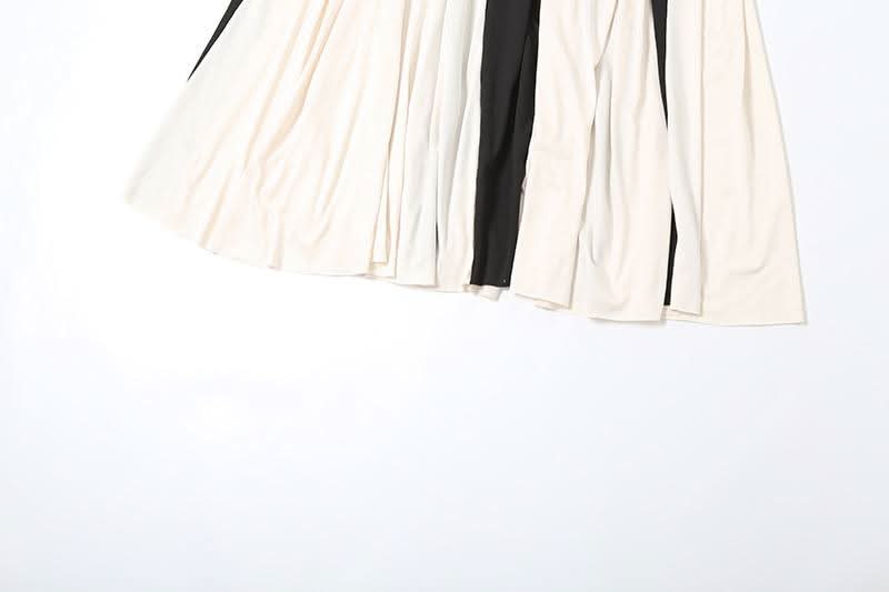 Long sleeve v neck contrast patchwork maxi dress | Festival Outfits Women