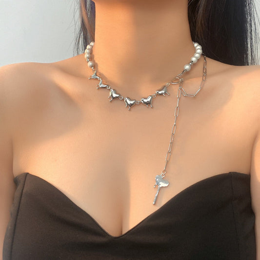 Layered heart beaded choker necklace | Festival Outfits Women