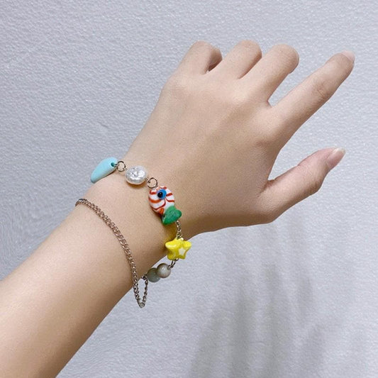 Multicolor star metal chain bracelet | Festival Outfits Women