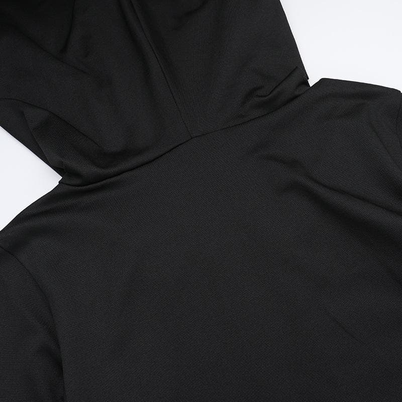 Long sleeve hoodie lace hem cross pattern maxi dress | Festival Outfits Women