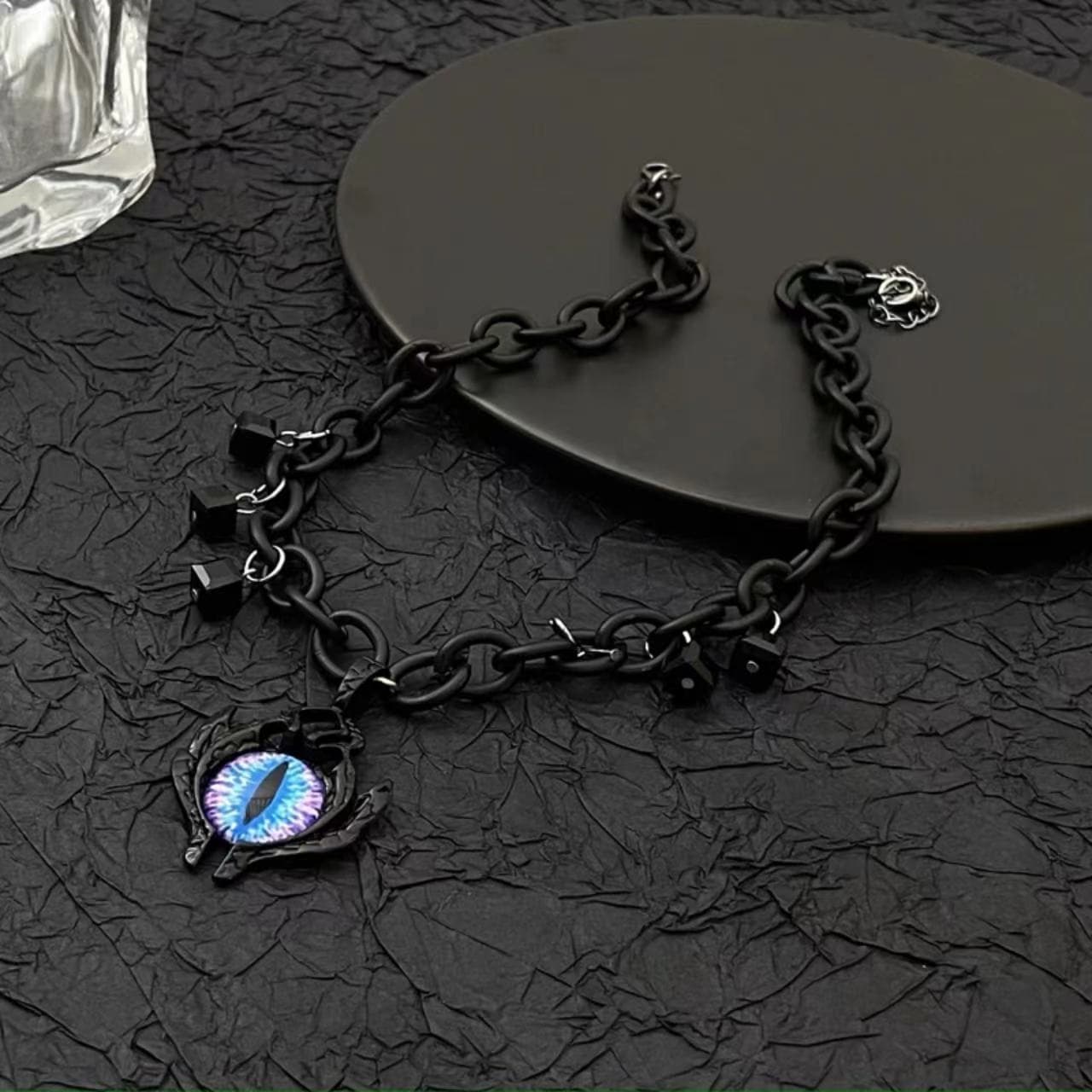 Eye pendant beaded o ring choker necklace | Festival Outfits Women