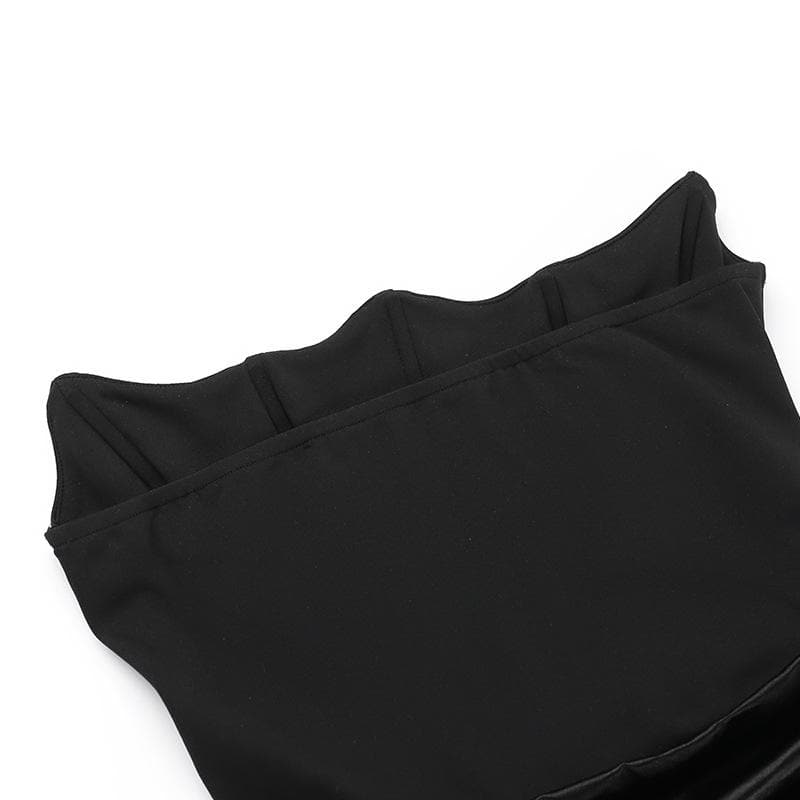 Ruched solid tube backless bustier mini dress | Festival Outfits Women