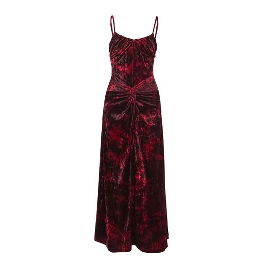 Ruched v neck zip-up print contrast cami maxi dress | Festival Outfits Women