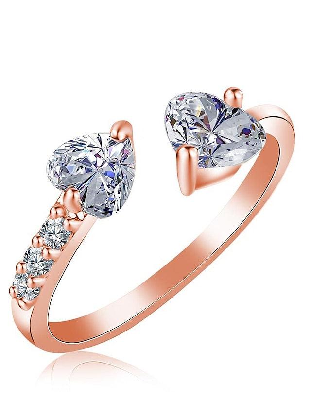 1PC Ring Midi Rings For Cubic Zirconia Clear Work Gift Daily Copper Rhinestone Briolette Happy for Women