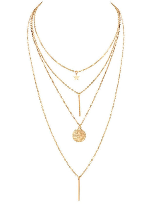 1pc Long Necklace For Party / Evening Gift Alloy Coin Bar Star for Women