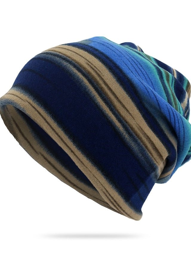 unwstyu unisex multi-purpose hat, neck warmer, contrasting colors, striped, skull hat purple for Women