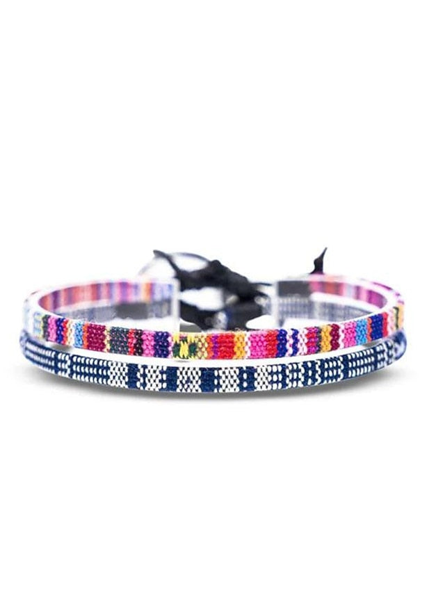 Loom Bracelet Braided Boho Polyamide Bracelet Jewelry Rainbow For Beach for Women