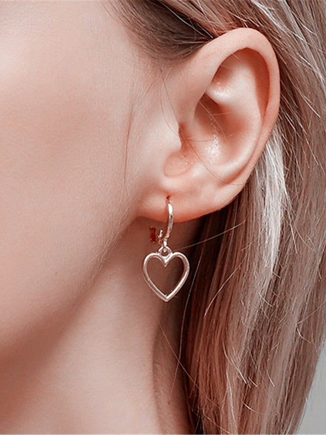 1 Pair Drop Earrings For Birthday Gift Prom Alloy Heart Sweet Heart for Women