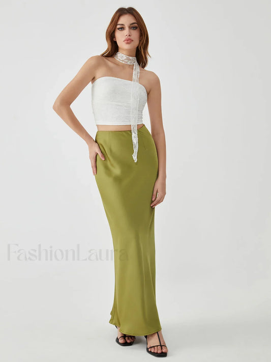 Lace Up Graceful Sheer Tube Top