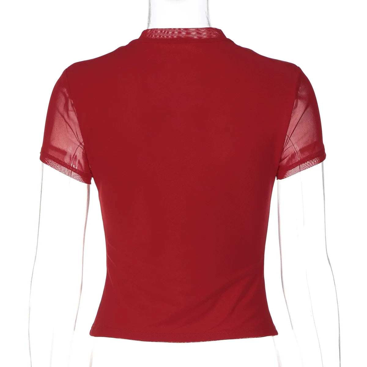 Addisen Cutout Mesh Tie Top