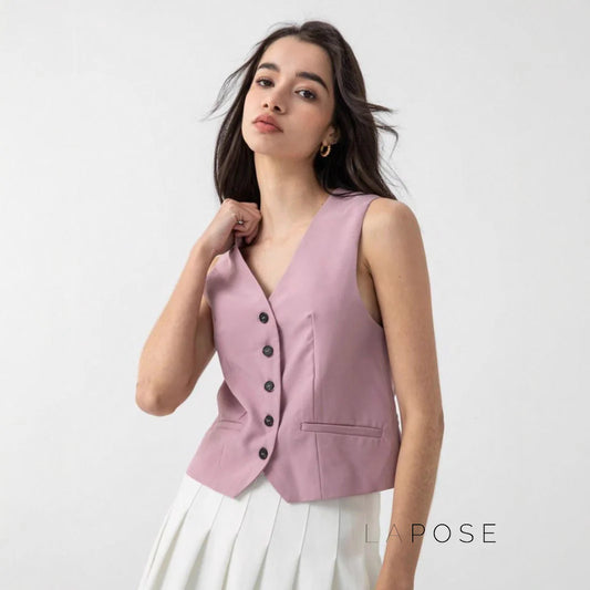 Alaa Button-Up Crop Vest