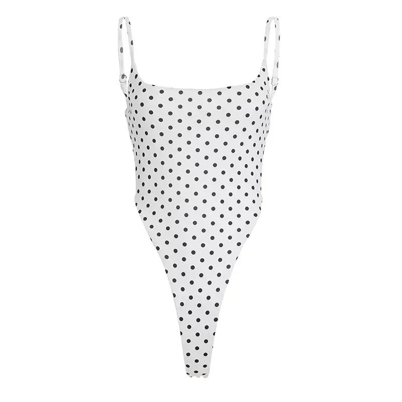 Ameila Polka Dot Backless Bodysuit