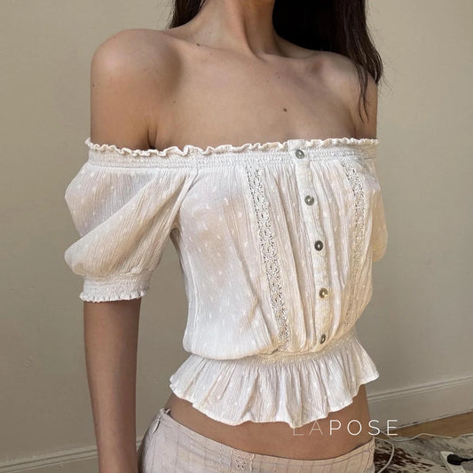 Ameliana Off Shoulder Ruffle Top