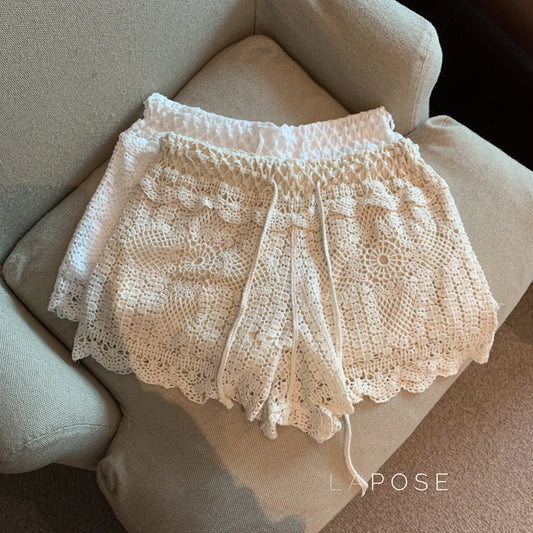 Amya Lace Knit Wide-Leg Pants