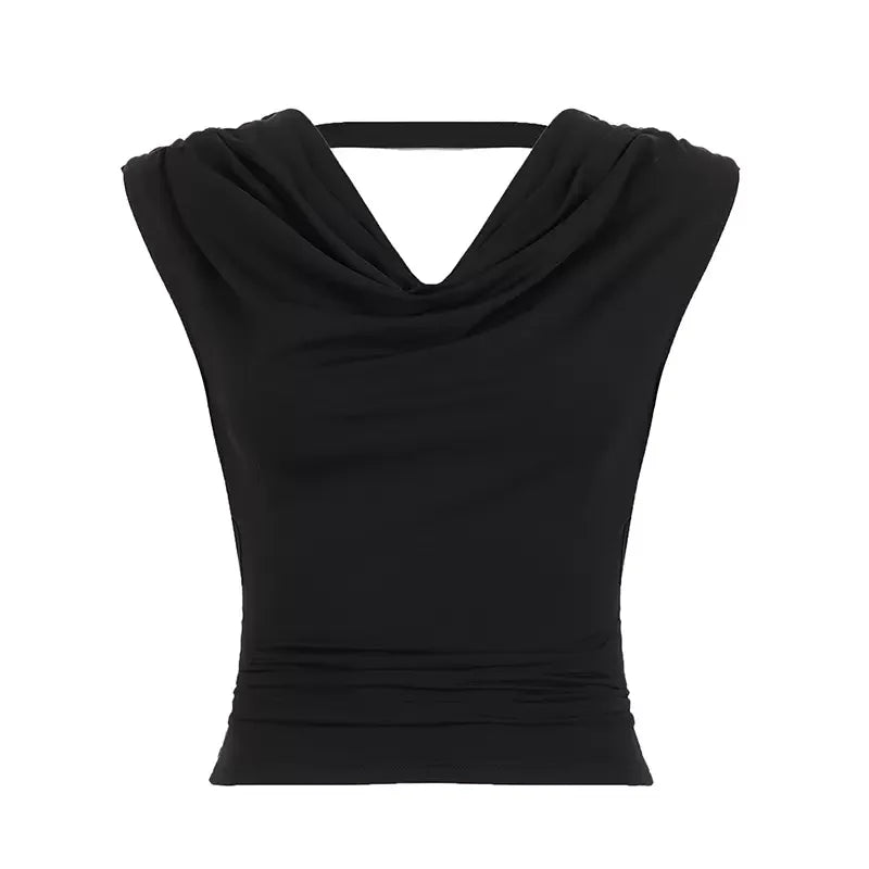 Antonia Beaded Back Cowl Top