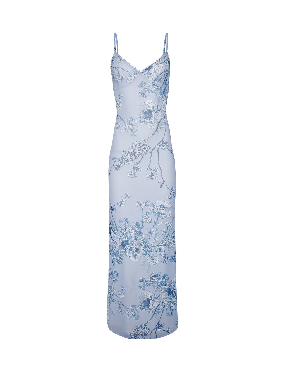 Arlette Radiant Floral Maxi Dress - Blue Ceramic Floral
