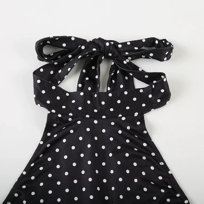 Ayanna Polka Dot Halter Mini Dress