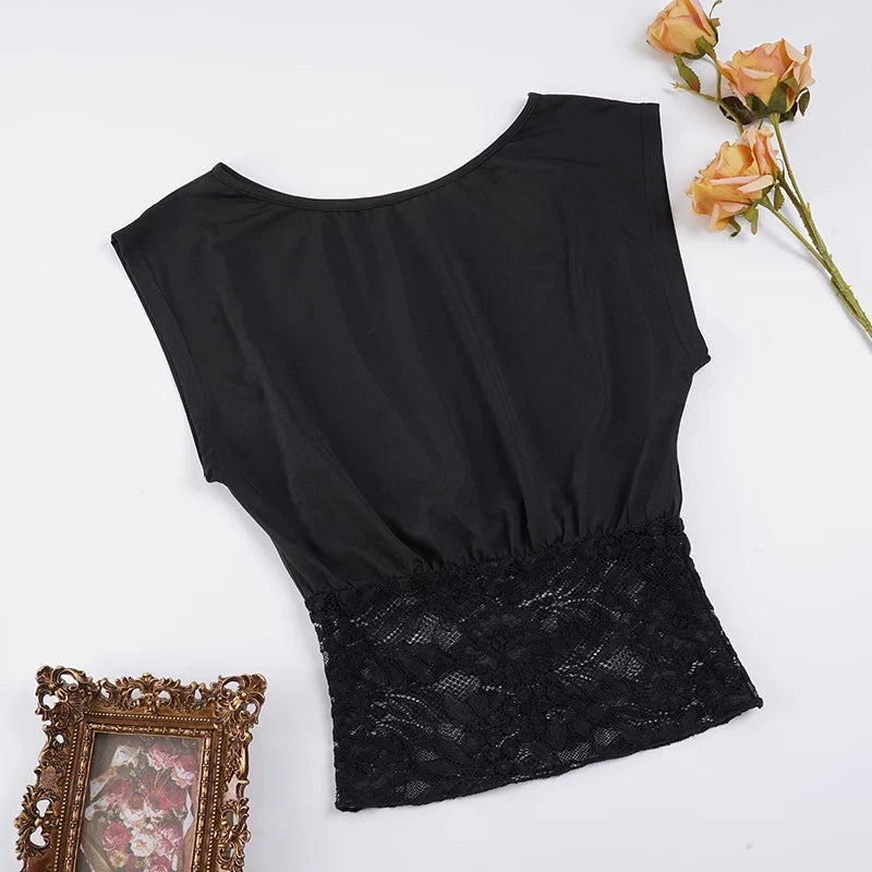 Bayley One Shoulder Lace Top