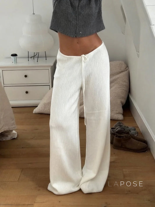 Cana Drawstring Knit Wide-Leg Pants