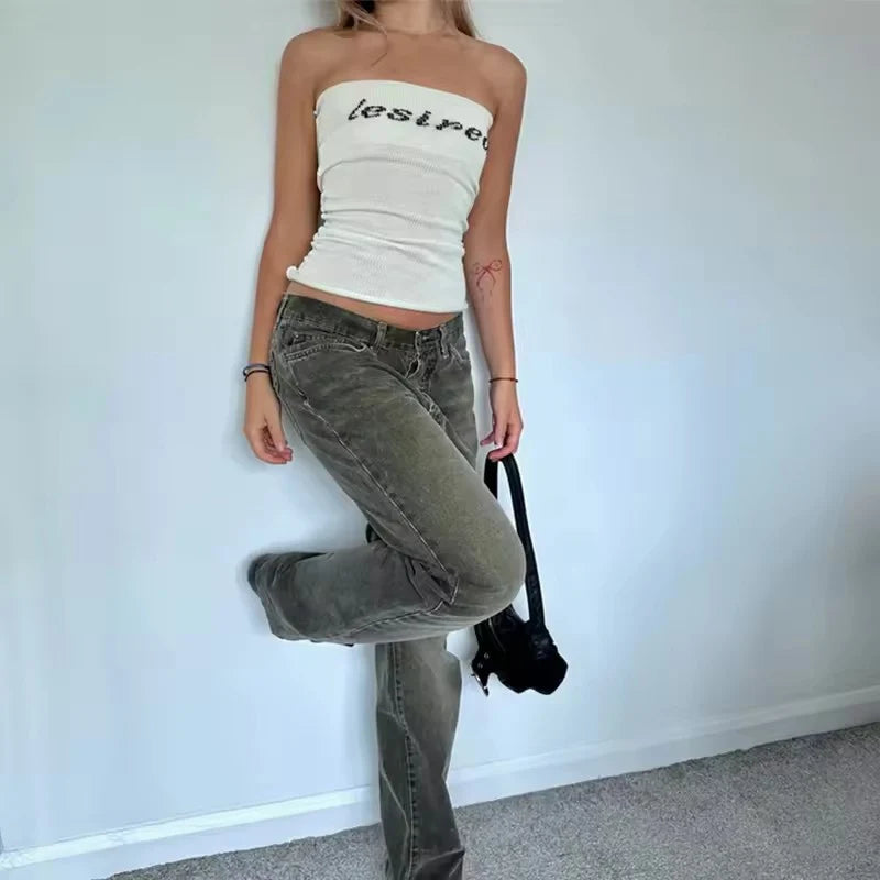 Emani Striped Asymmetric Crop Top