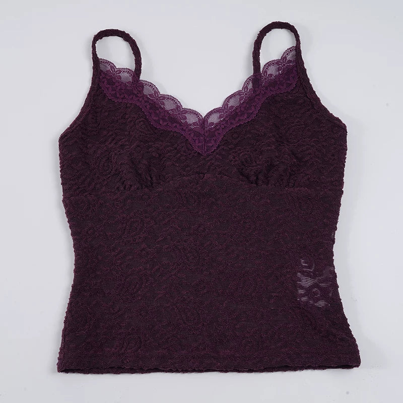 Esmerelda Purple Lace Sheer Camisole