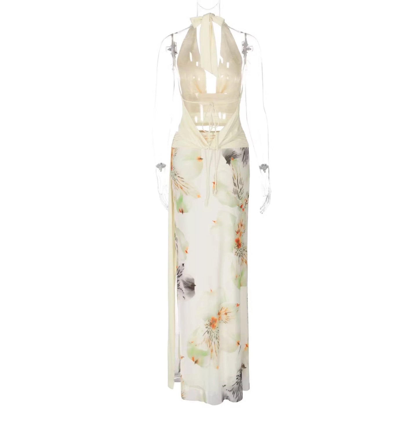 Floral Slit Maxi Skirt Set