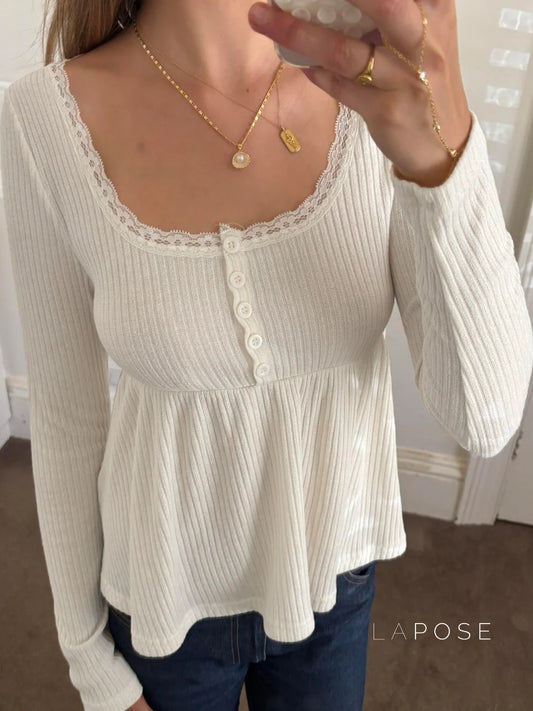 Goddess Knit Lace Square Top