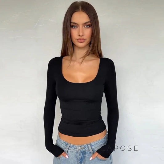 Itzayana Long Sleeve U-Neck Top