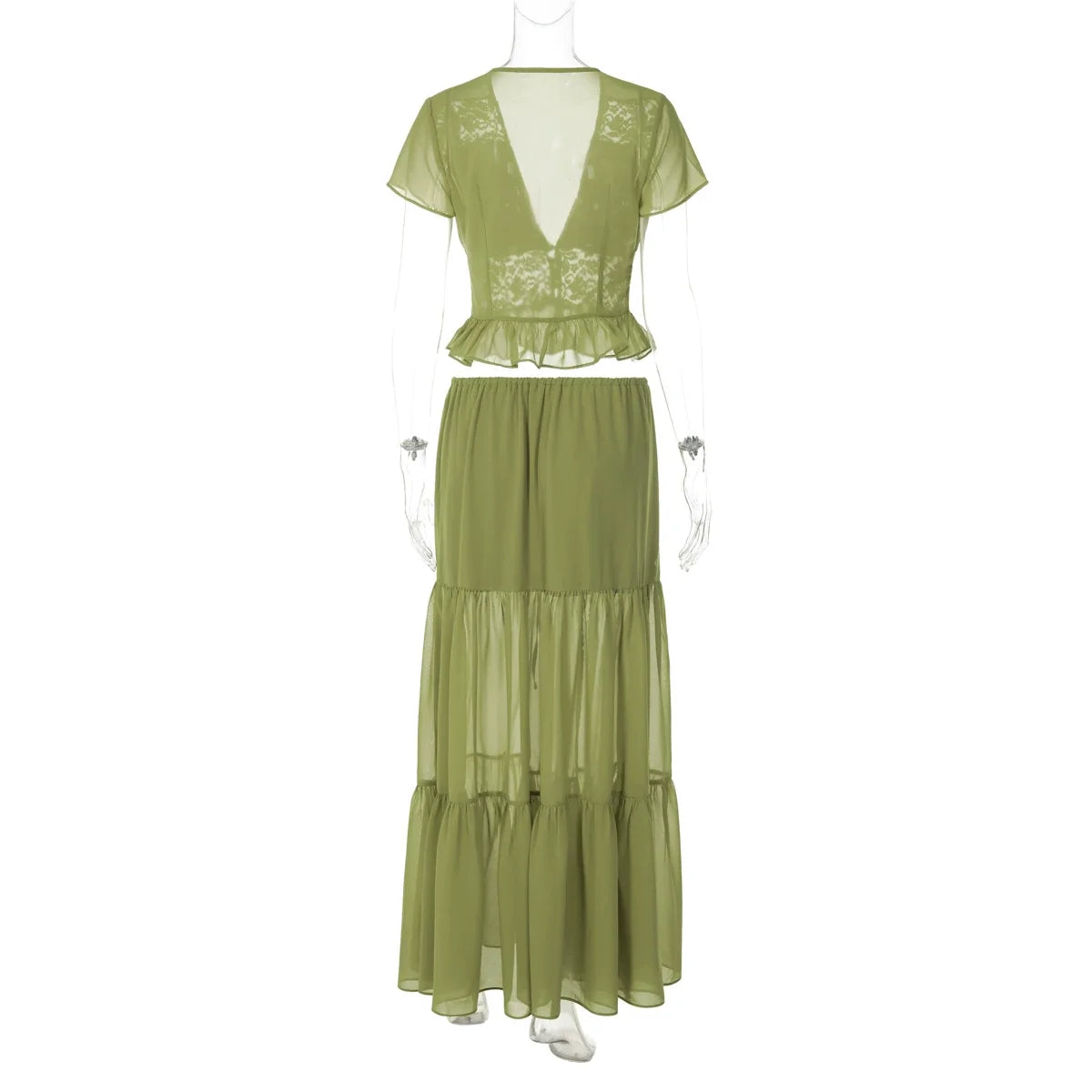 Jaiden Chiffon Lace Maxi Set