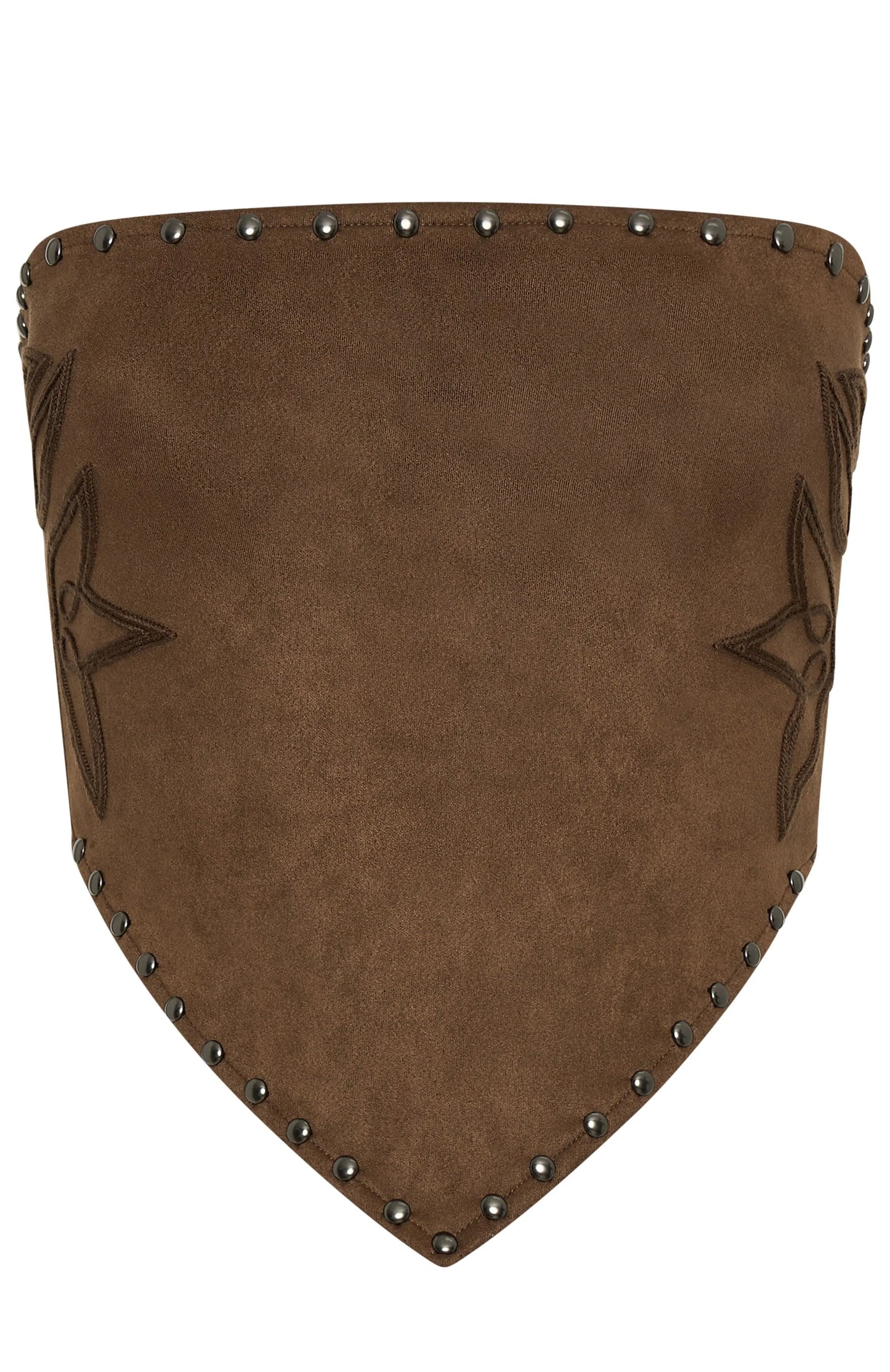 Jood Studded Strapless Suede Top