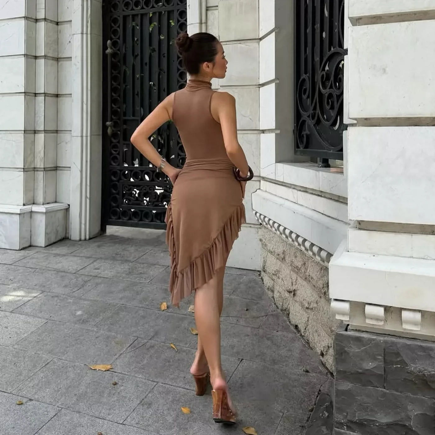 Karen Cut-Out Asymmetric Mini Dress
