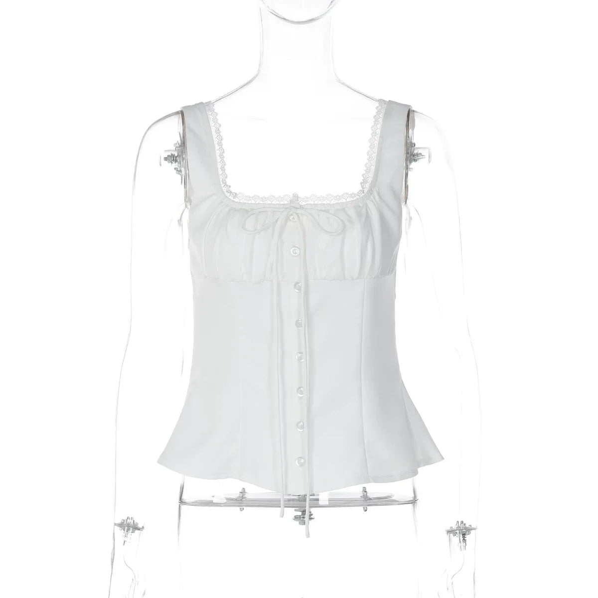 Kelis Lace Trim Ruched Tank