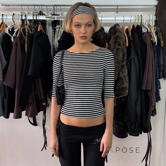 Macie Contrast Stripe Knit Top