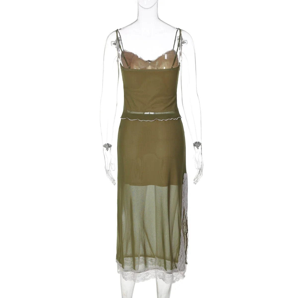 Melanny Lace Trim Skirt Set