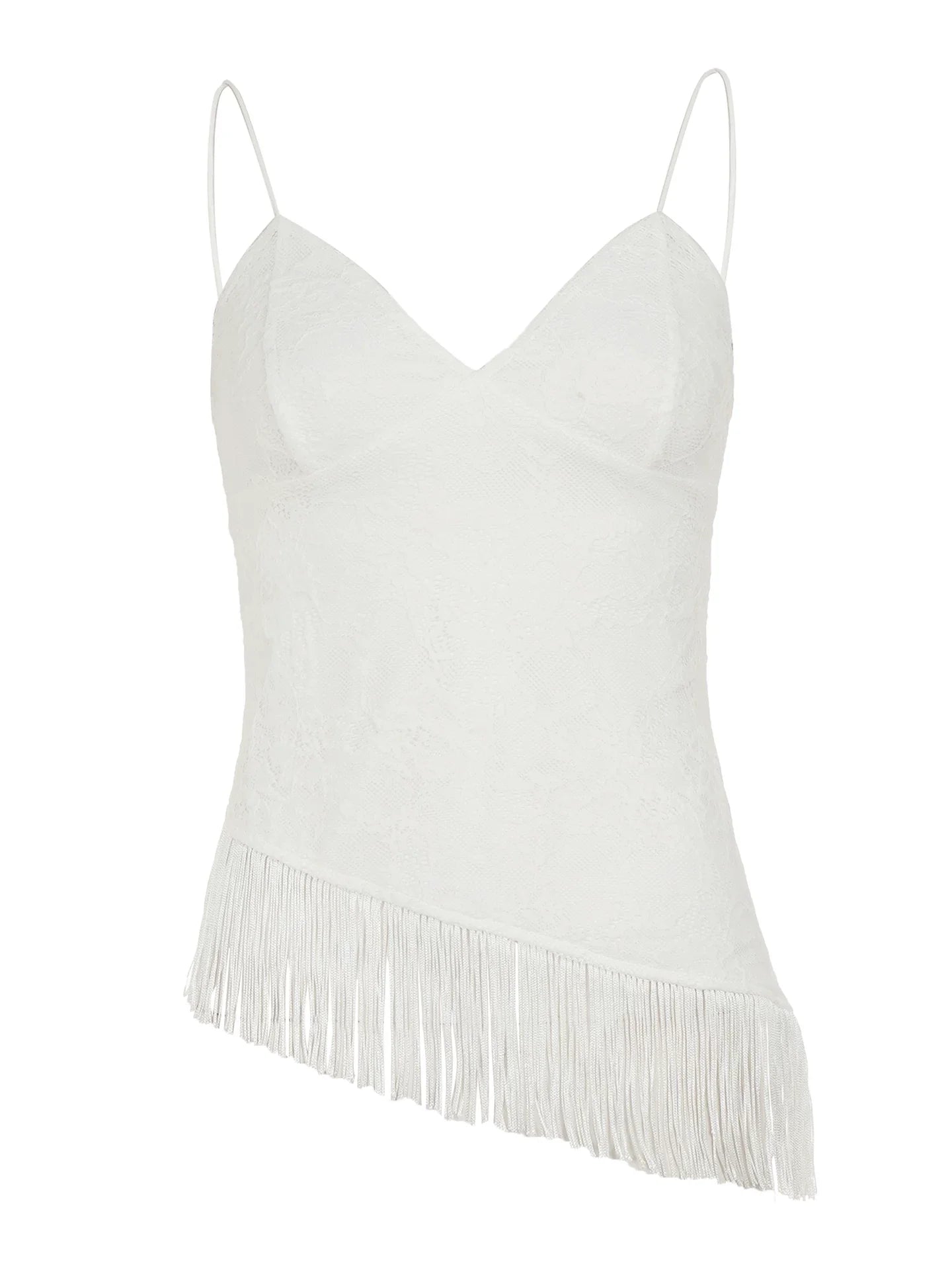 Quetzalli Lace Fringe Asymmetric Camisole