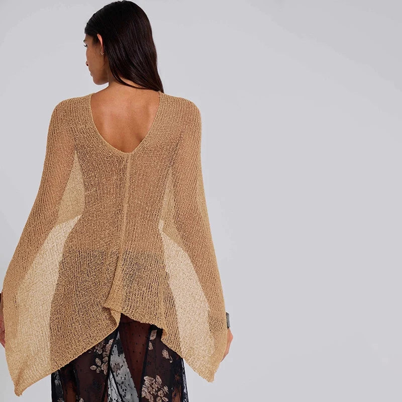 Sheer Mesh Sleeveless Sweater Top