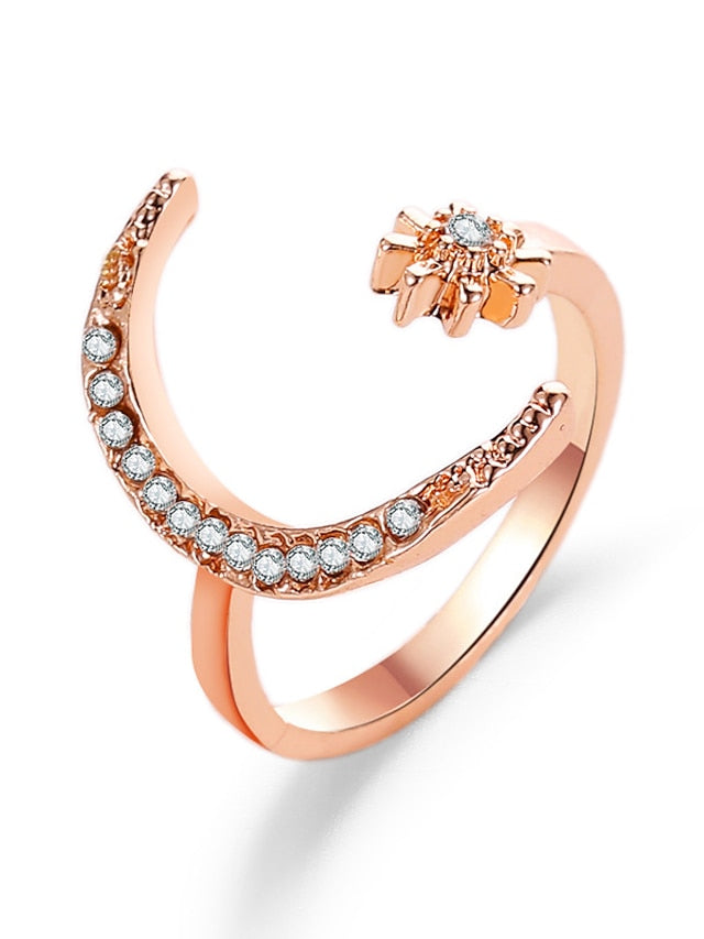 1PC Ring For Daily Date Rhinestone Alloy Moon Star for Women