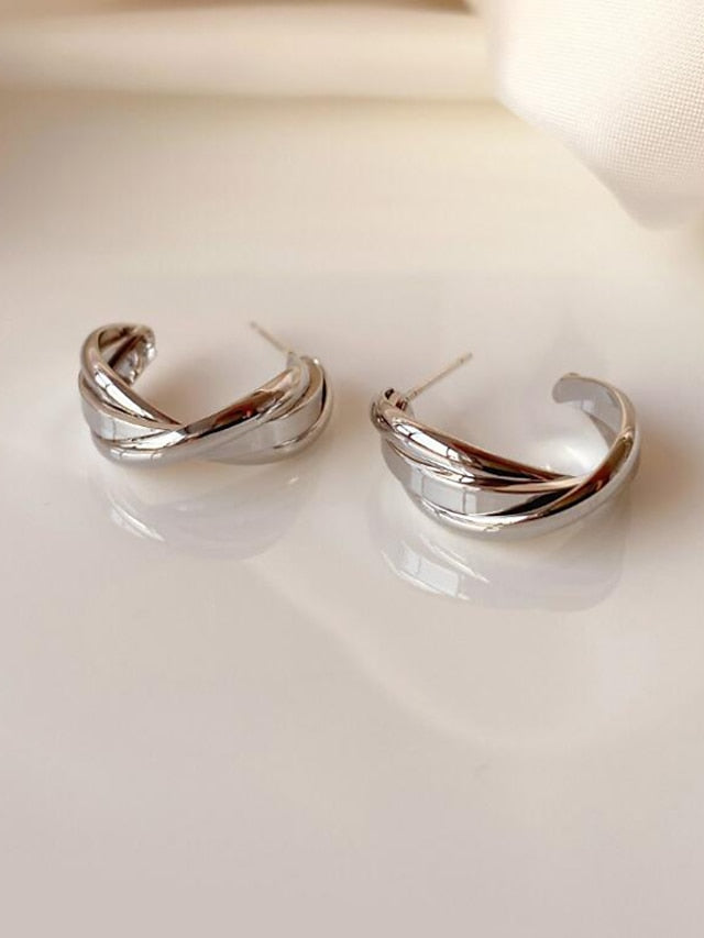 1 Pair Hoop Earrings For Birthday Gift Prom Imitation Pearl Alloy Drop Fashion for Women