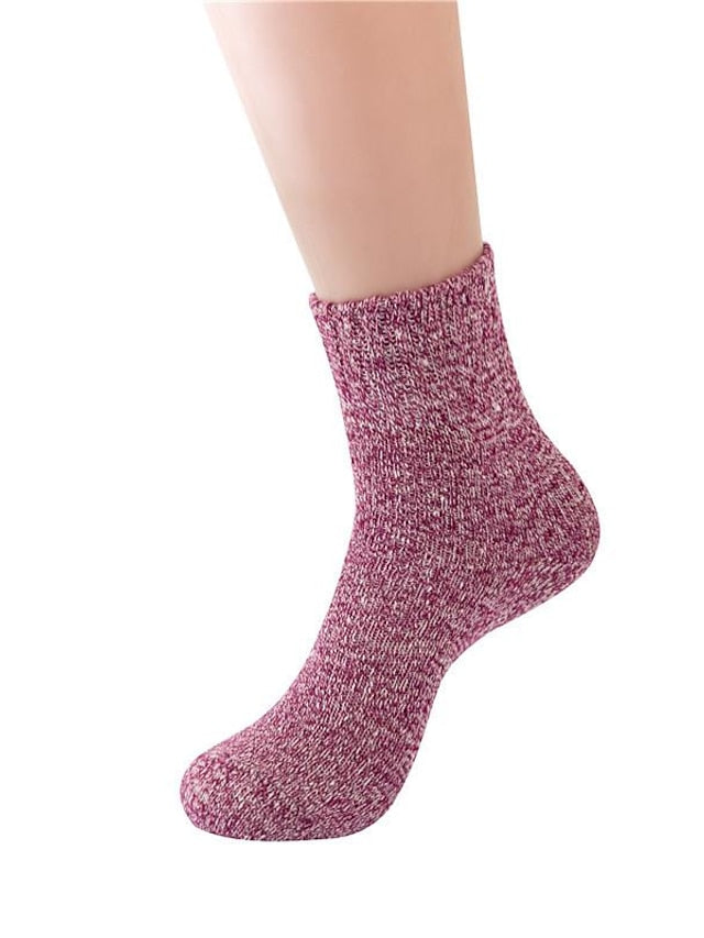 Crew Socks Home Work Daily Wool Spandex Nylon Basic Casual Classic Warm 1 Pair for Women
