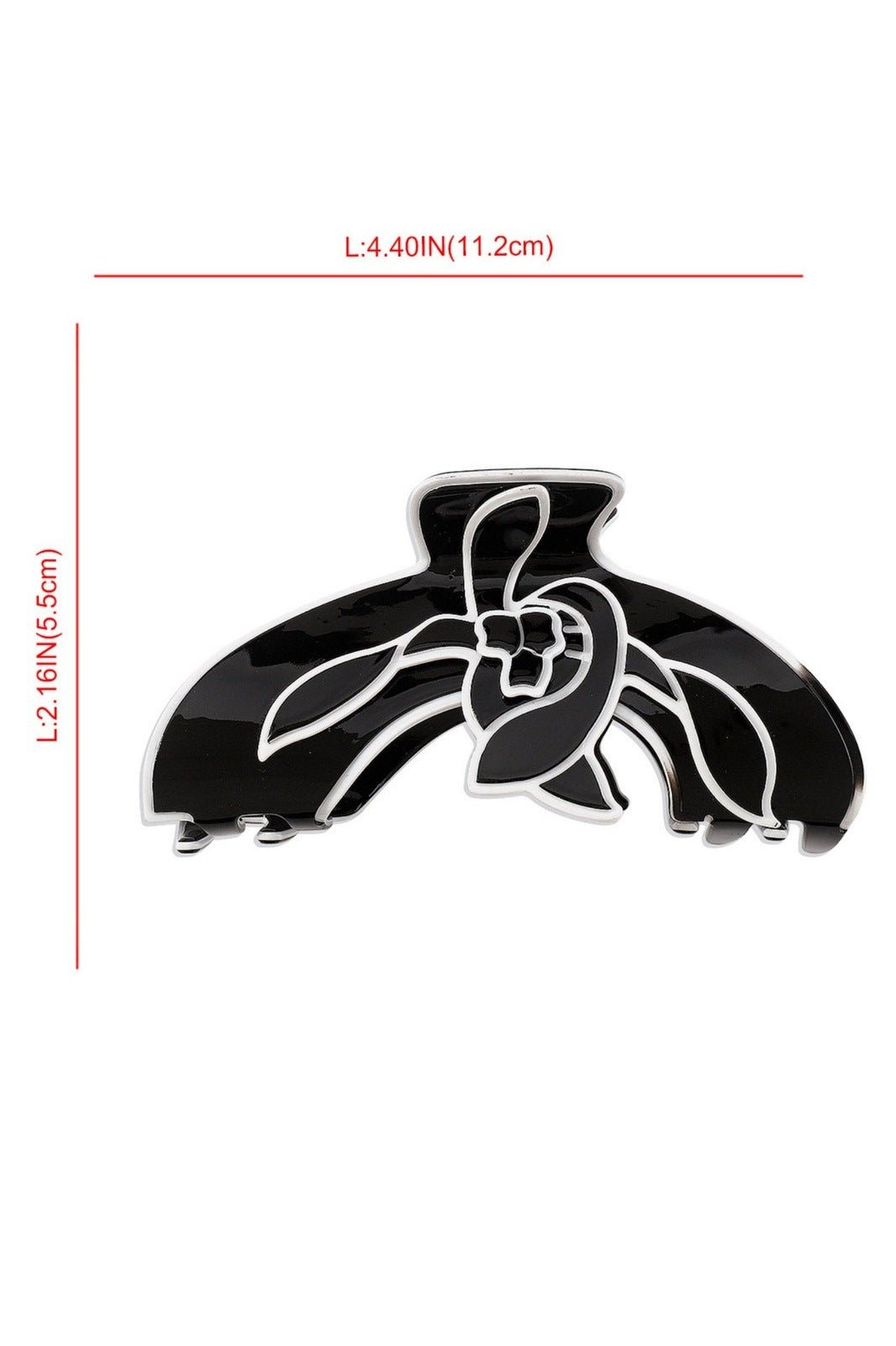 Pinza para el cabello con diseño de línea de contraste de flor de magnolia